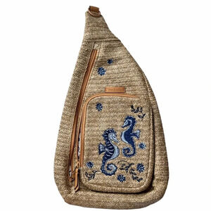 Vera Bradley Sea Horse sling backpack in brown